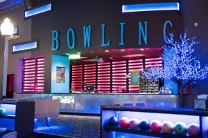Bowling Center Sign and Desk