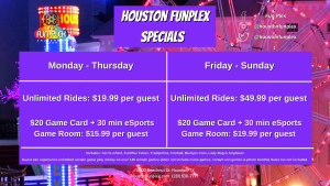 Houston Funplex specials