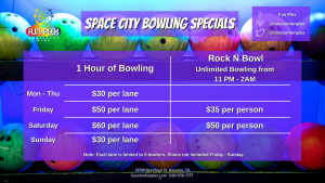 Space City Bowling specials