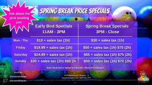 daily spring break price specials